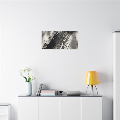 Ink Brushstroke Canvas Art | Spring Dark Japandi Moody Minimal Art