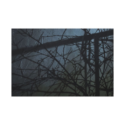 Moonlight Shadow Play Canvas Art - Dark Japandi Shibui