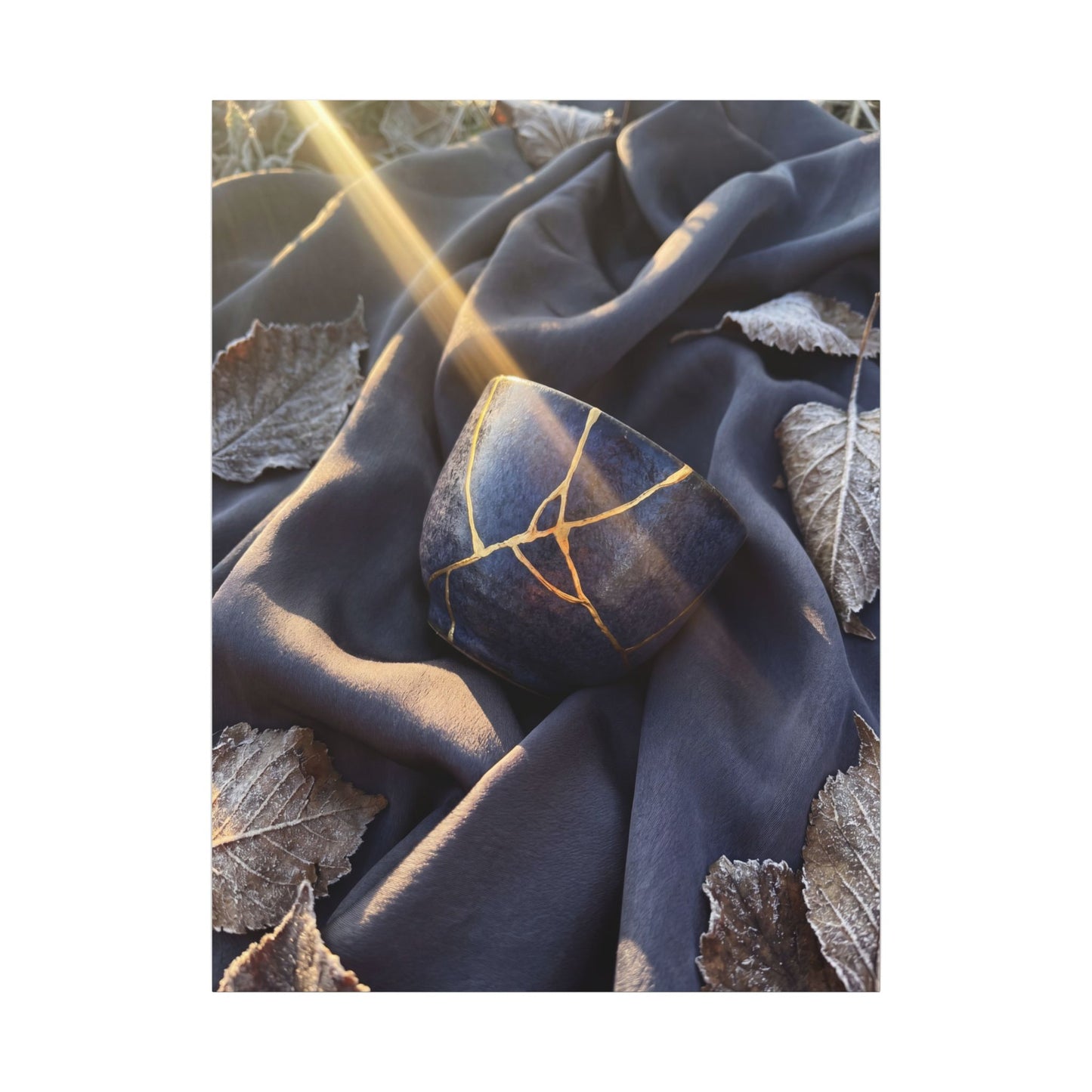 Winter Silk Drape Gold Repair Canvas Art | Artful Decor