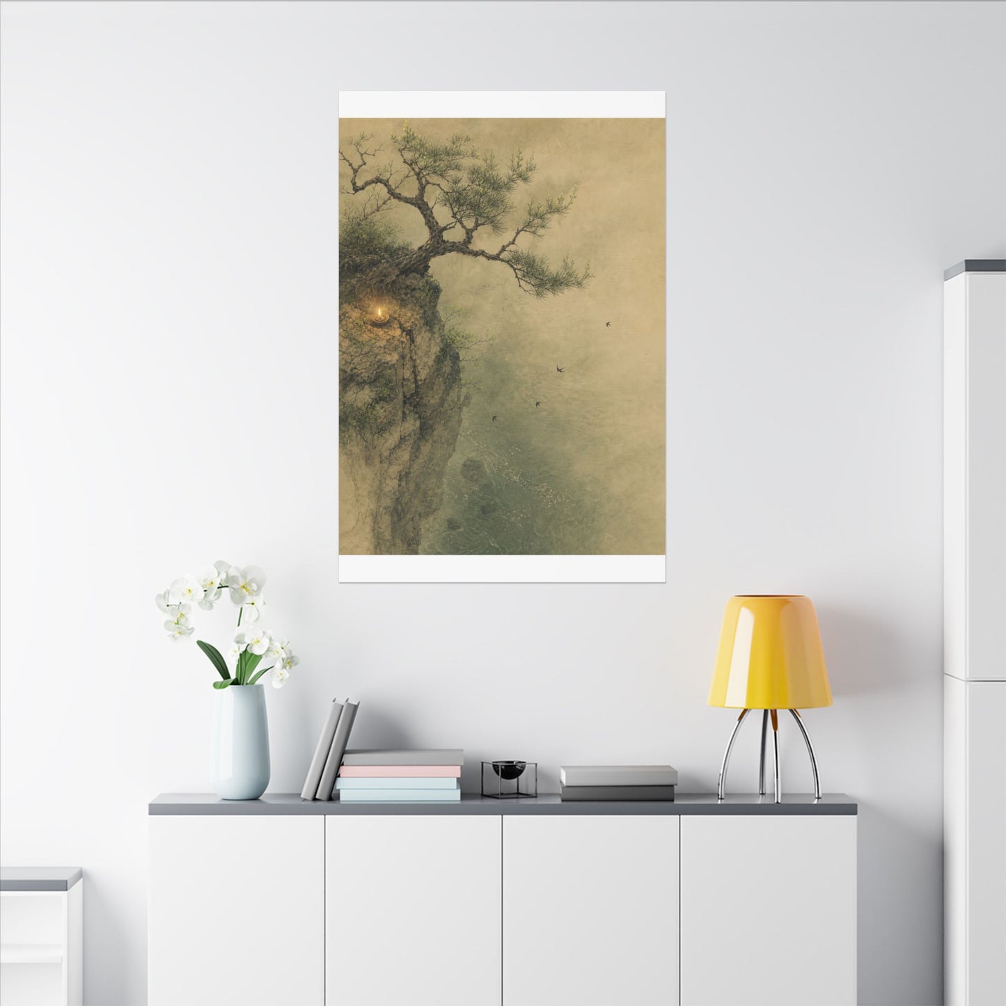 Spring Pine Tree Minimal Line Canvas Art | Earthy Decor