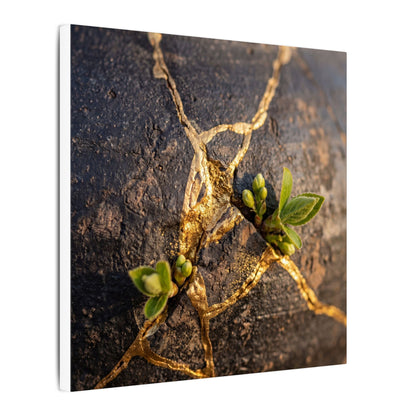 Rust Patina Gold Repair Canvas Art | Resilient Kintsugi Art