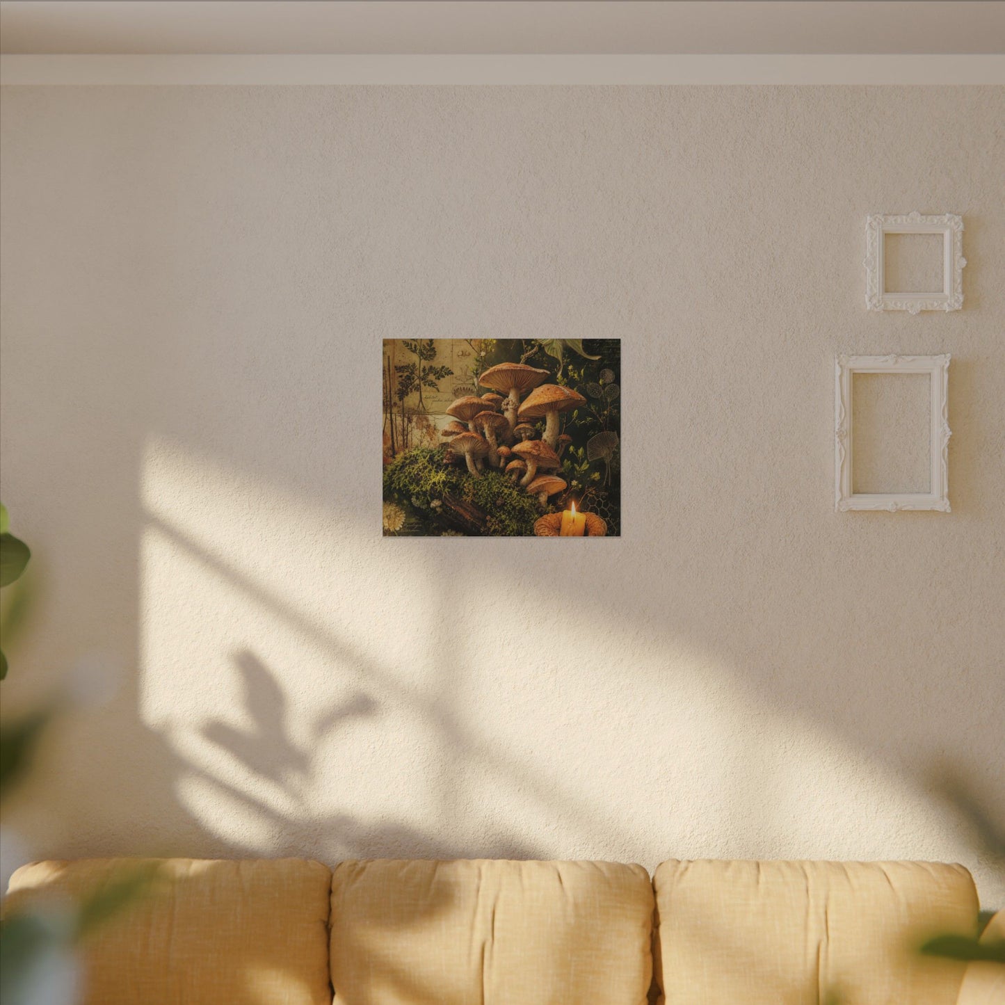 Spring Wild Mushrooms Herbarium Canvas Art | Earthy Decor