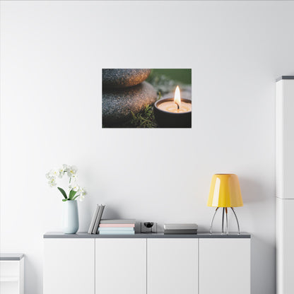 Warm River Stones Canvas Art - Japanese Pattern Japandi