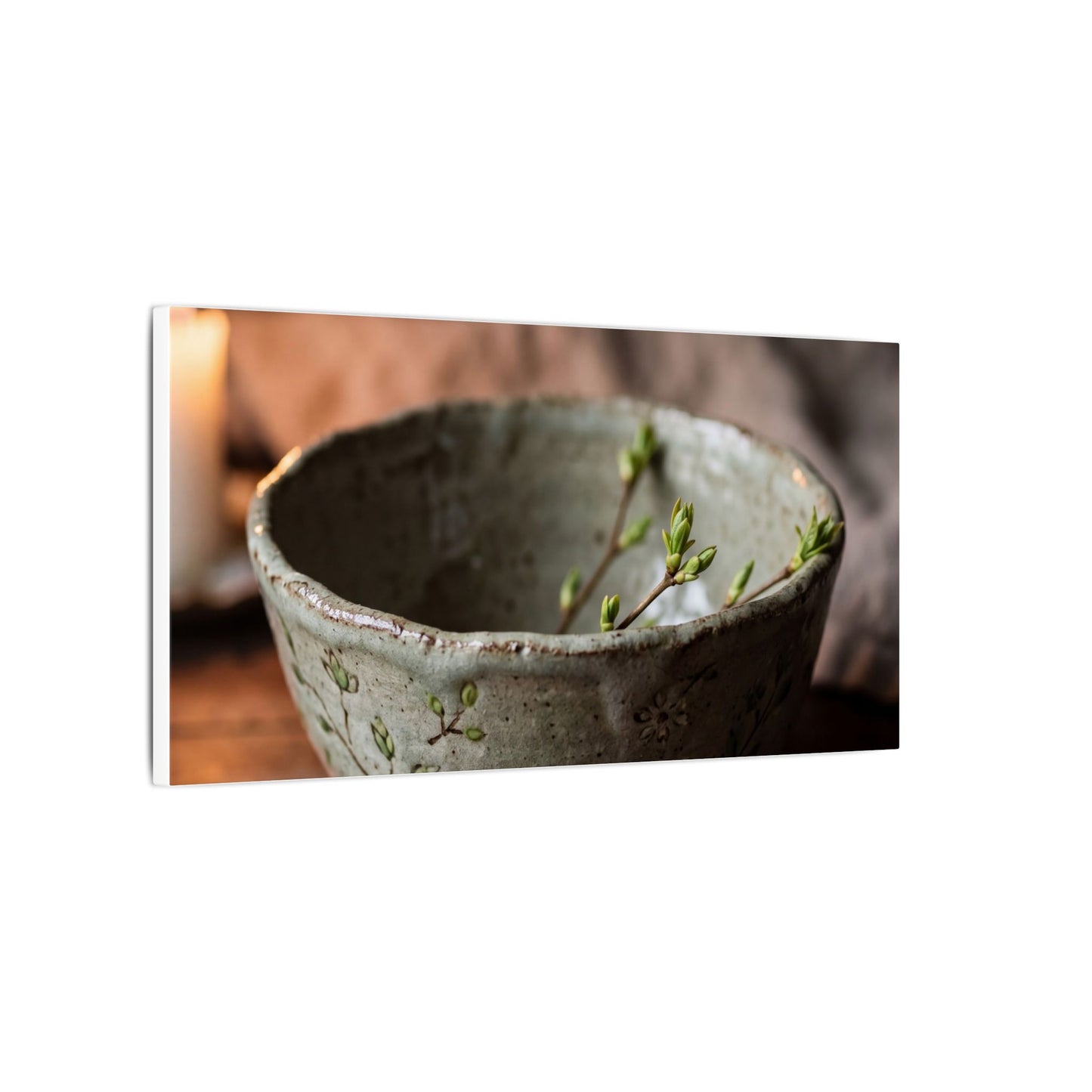 Ceramic Bowl Spring Canvas Art | Japandi Neutral Design