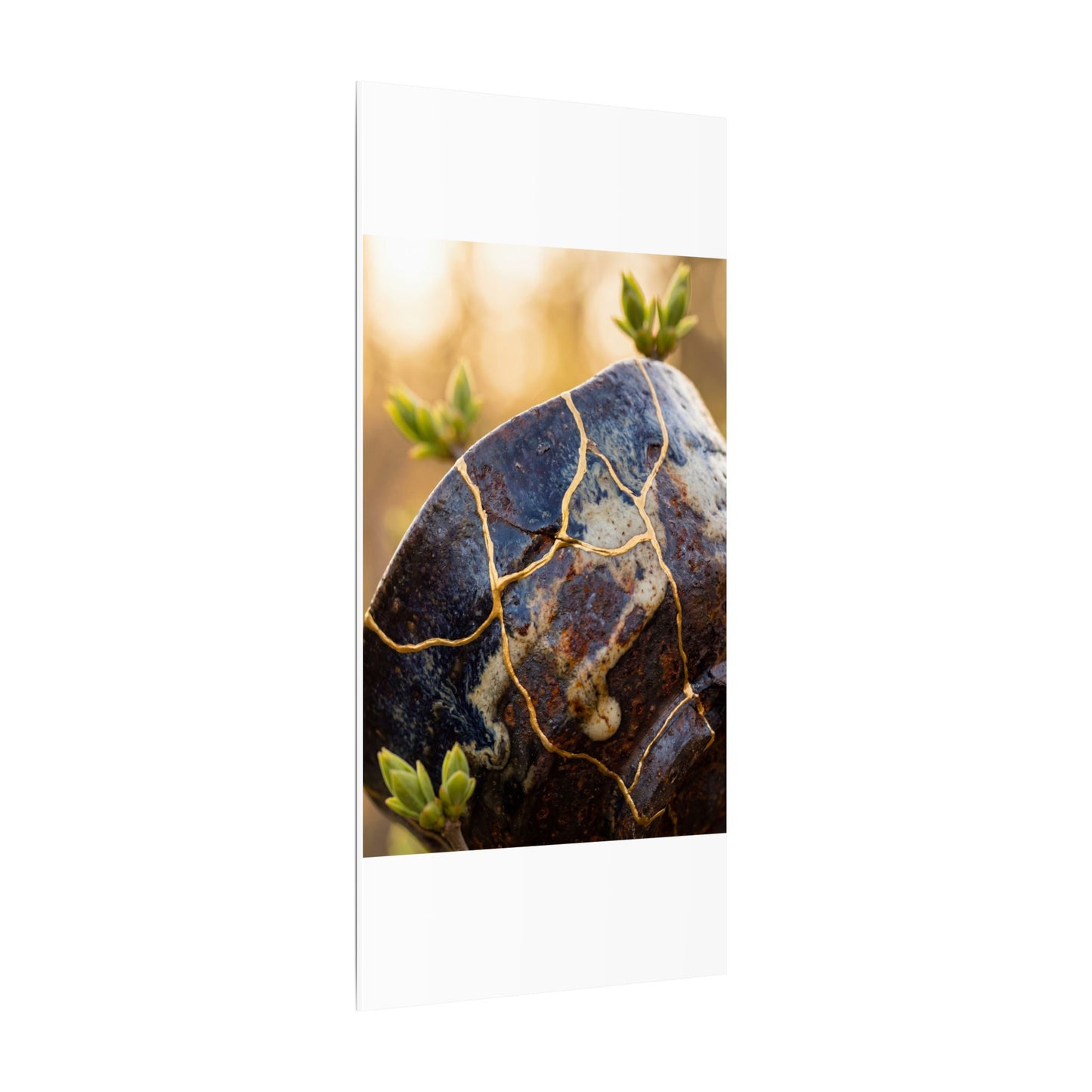 Fukinsei Rust Patina Canvas Art - Kintsugi Gold Repair