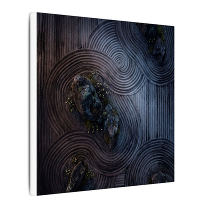 Spring Rock Garden Charcoal Ink Canvas Art | Bold Decor