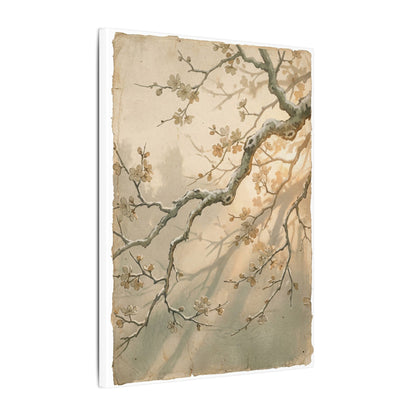 Cherry Blossom Canvas Art | Winter Japandi Japanese Pattern Art
