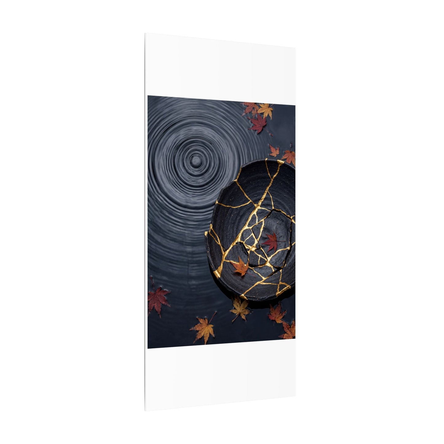 Philosophical Water Ripple Canvas Art - Gold Repair Kintsugi