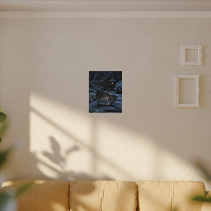 Moonlit Garden Winter Canvas Art | Kintsugi Artful Design