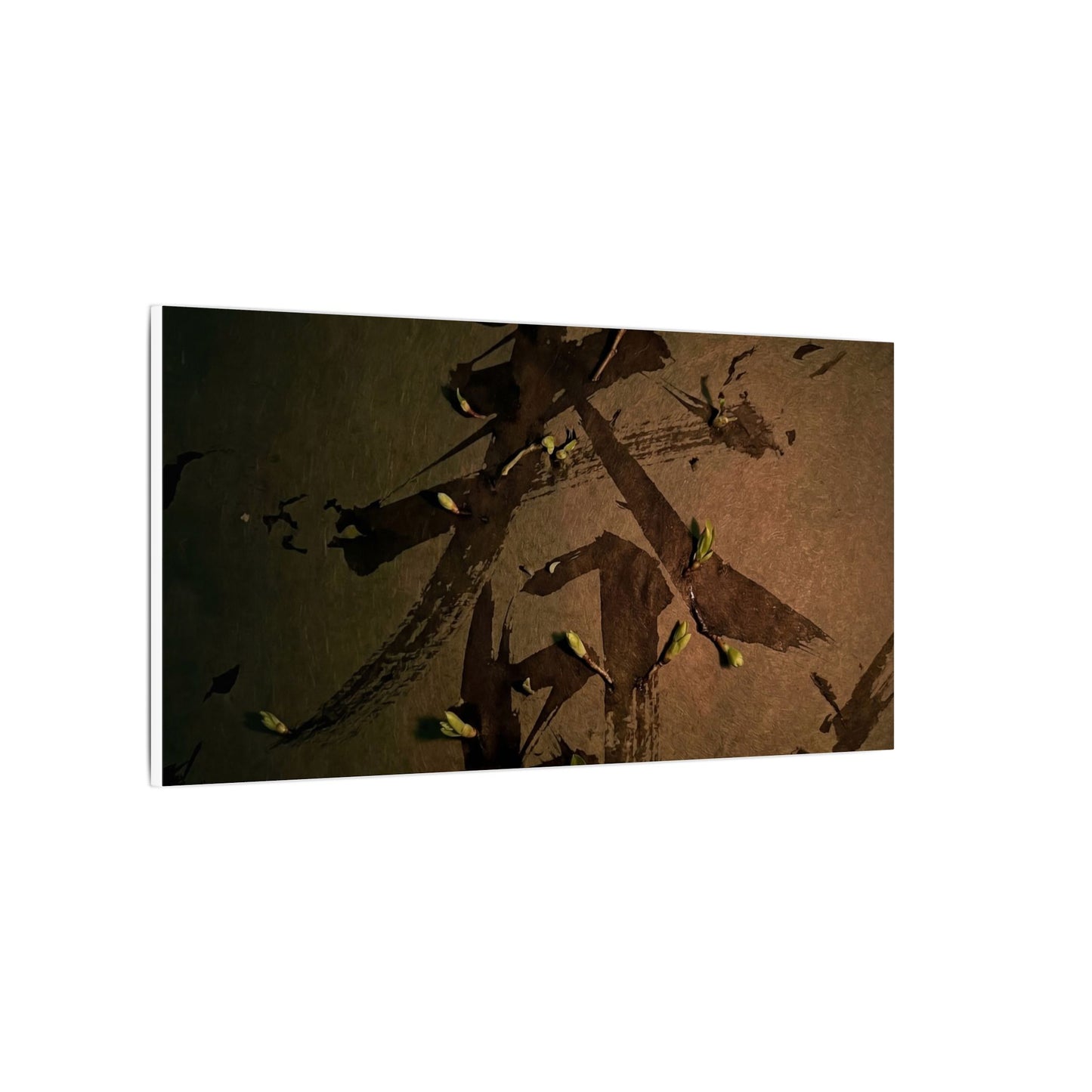 Calligraphy Shadow Zen Canvas Art | Bold Dark Japandi Art