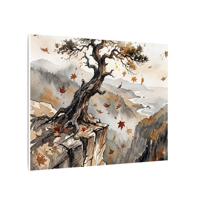 Autumn Pine Tree Watercolor Canvas Art | Warm Decor