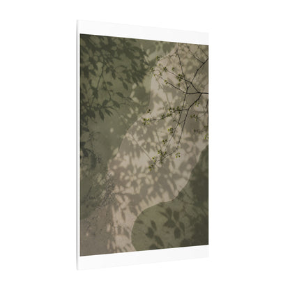 Neutral Shadow Play Canvas Art - Japanese Pattern Japandi