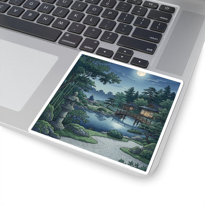 Moonlit Garden Sticker | Summer Zen Ukiyo E Inspired Art
