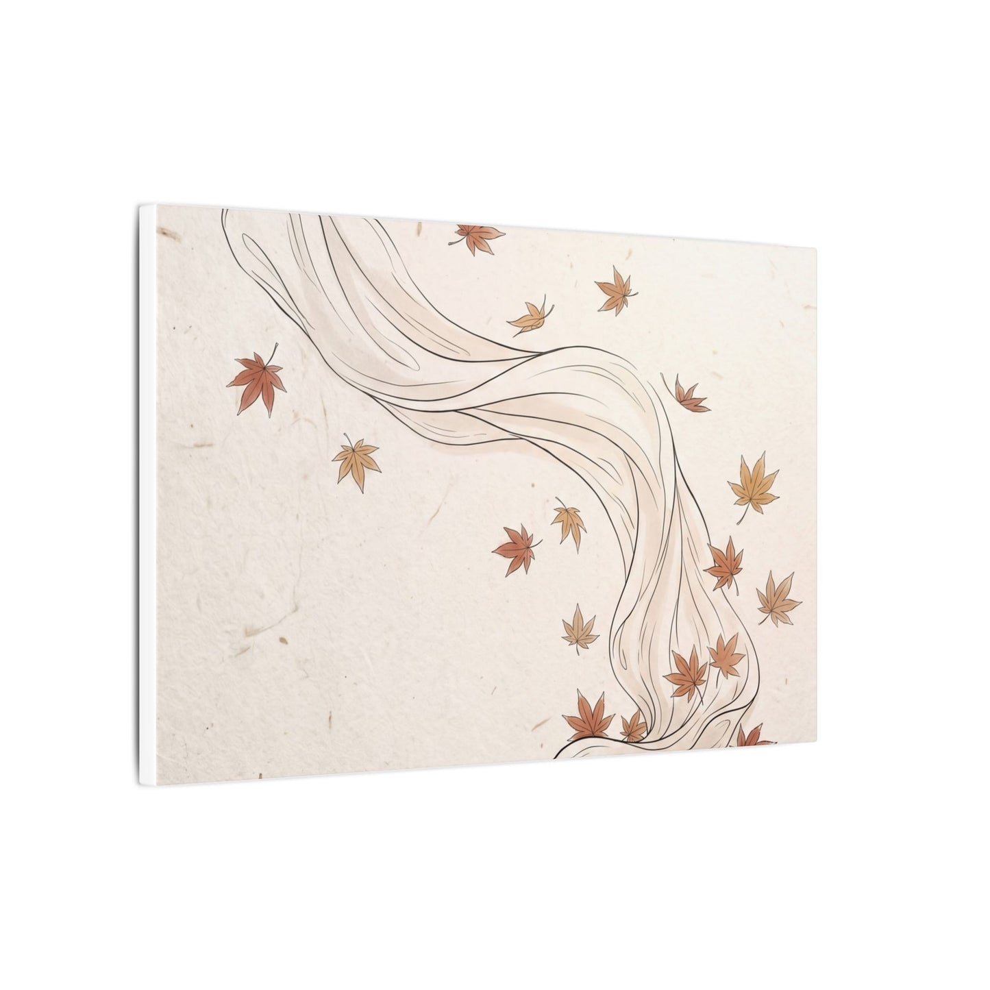 Japandi Silk Drape in Dawn | Minimal Line Canvas Art