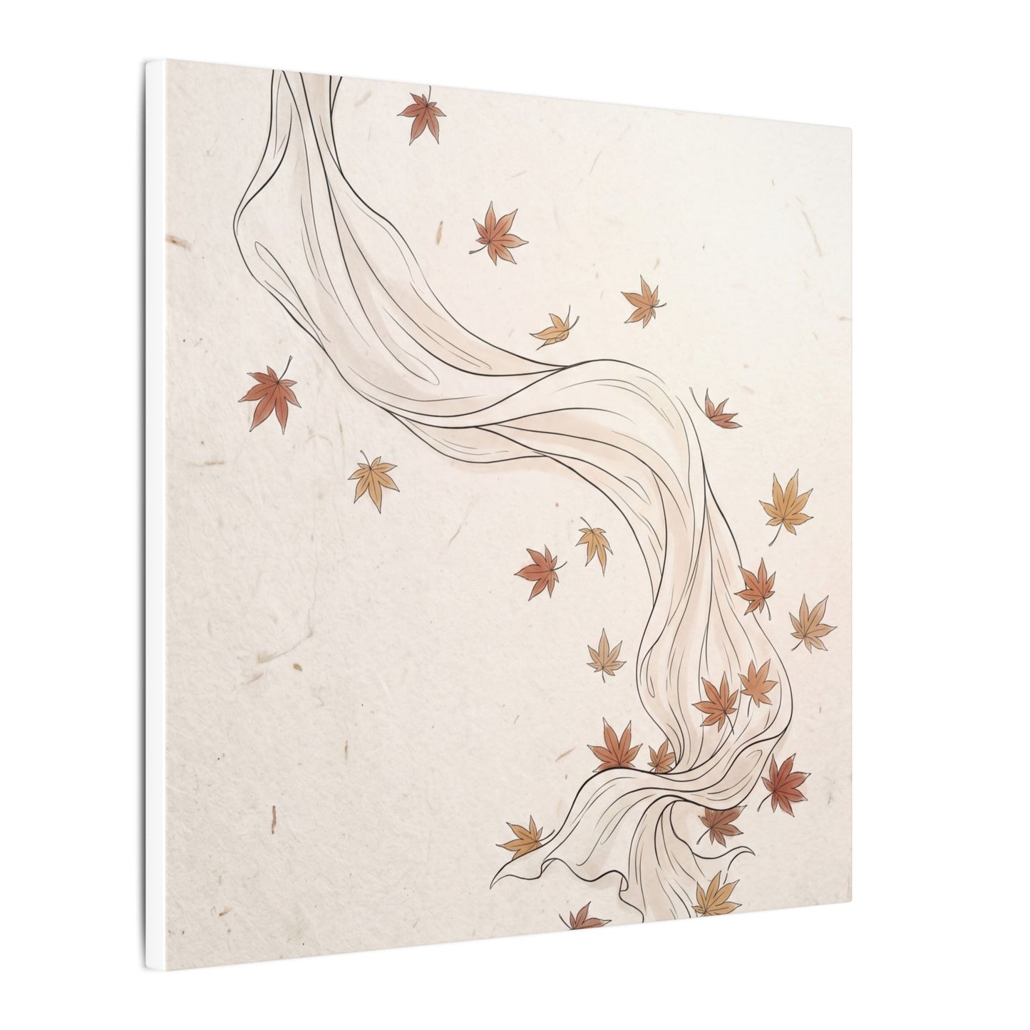Japandi Silk Drape in Dawn | Minimal Line Canvas Art