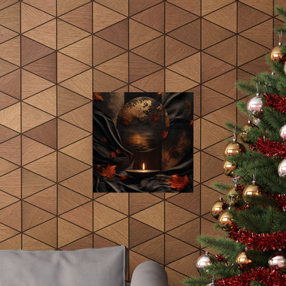 Kanso Silk Drape Wall Art Print - Dark Japandi Dark Texture