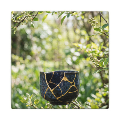 Kintsugi Broken Pottery in Dappled | Broken Beauty Canvas Art