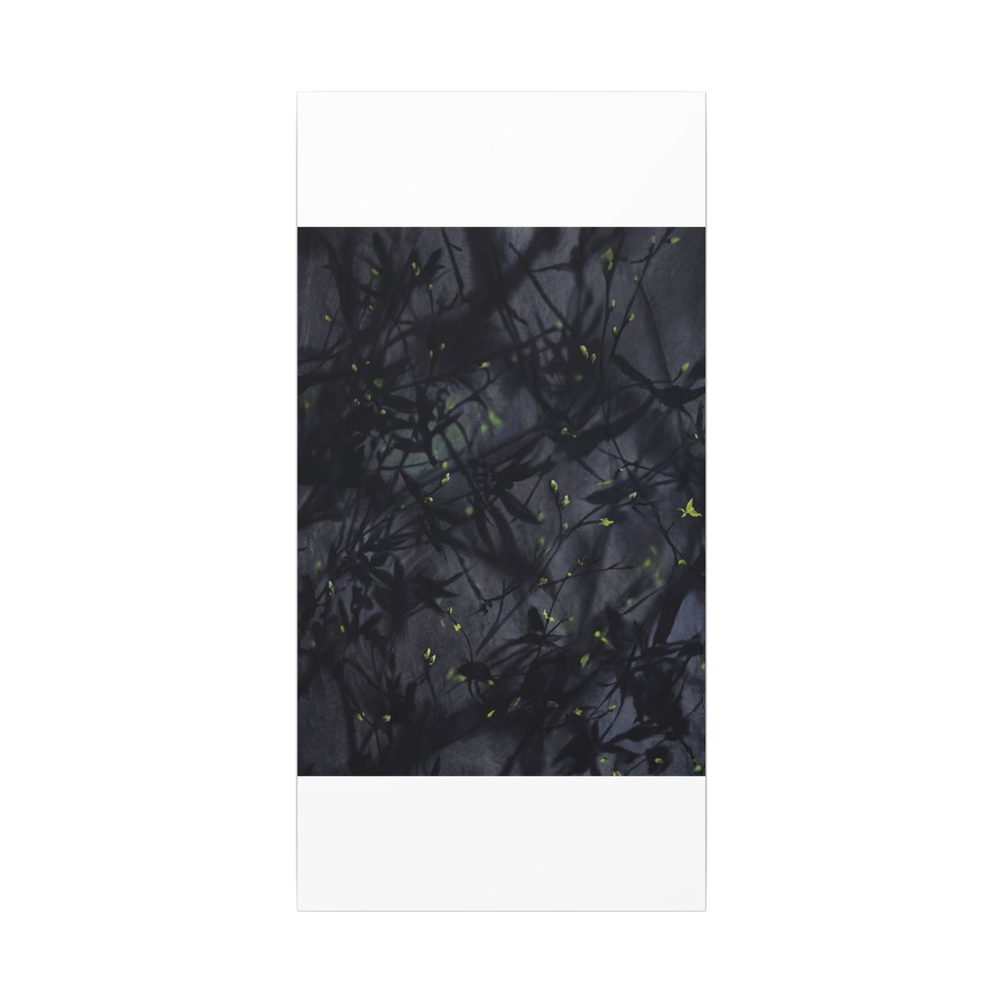 Shadow Play Spring Canvas Art | Dark Japandi Atmospheric Design