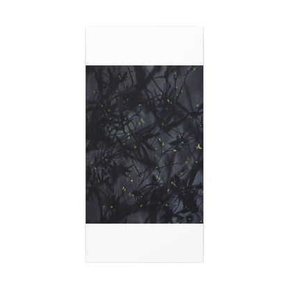Shadow Play Spring Canvas Art | Dark Japandi Atmospheric Design