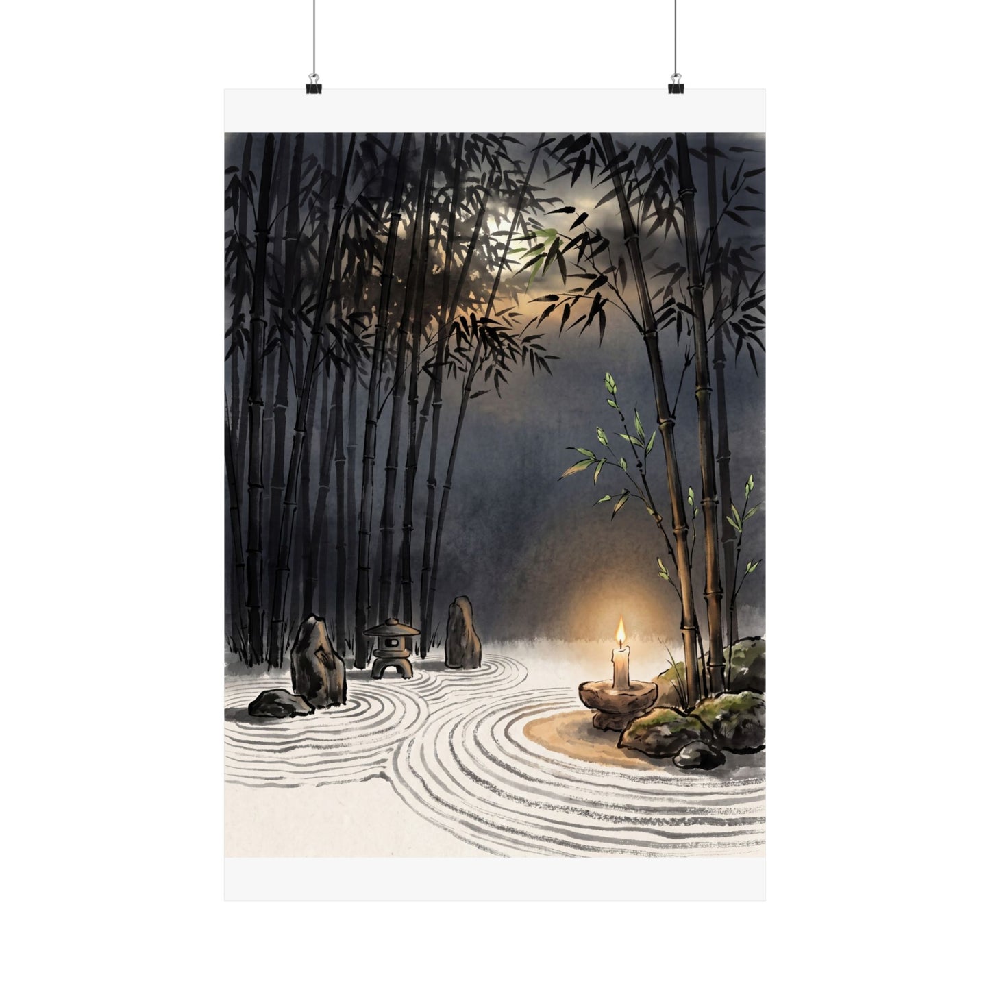 Fukinsei Bamboo Grove Wall Art Print - Zen Karesansui