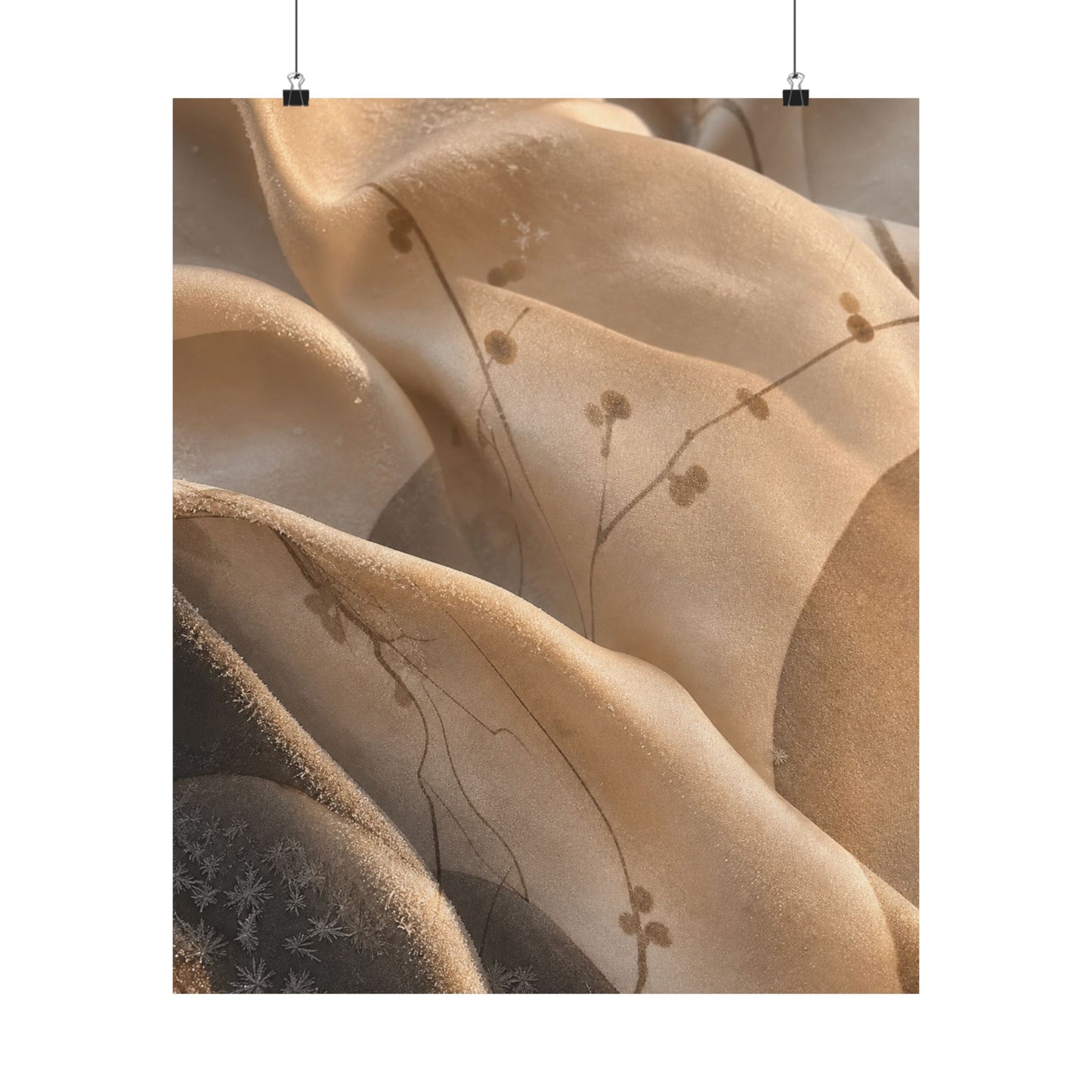 Silk Drape Winter Wall Art Print | Japandi Cozy Design