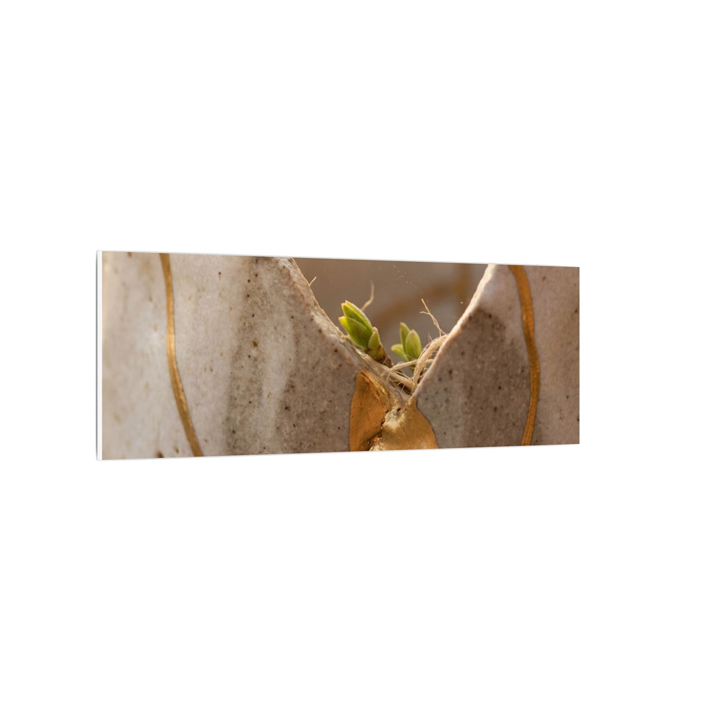 Golden Hour Broken Pottery Canvas Art - Japandi Kanso