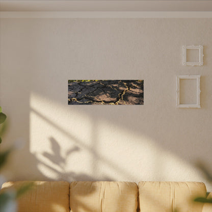 Shibui Cracked Earth Canvas Art - Kintsugi Gold Repair