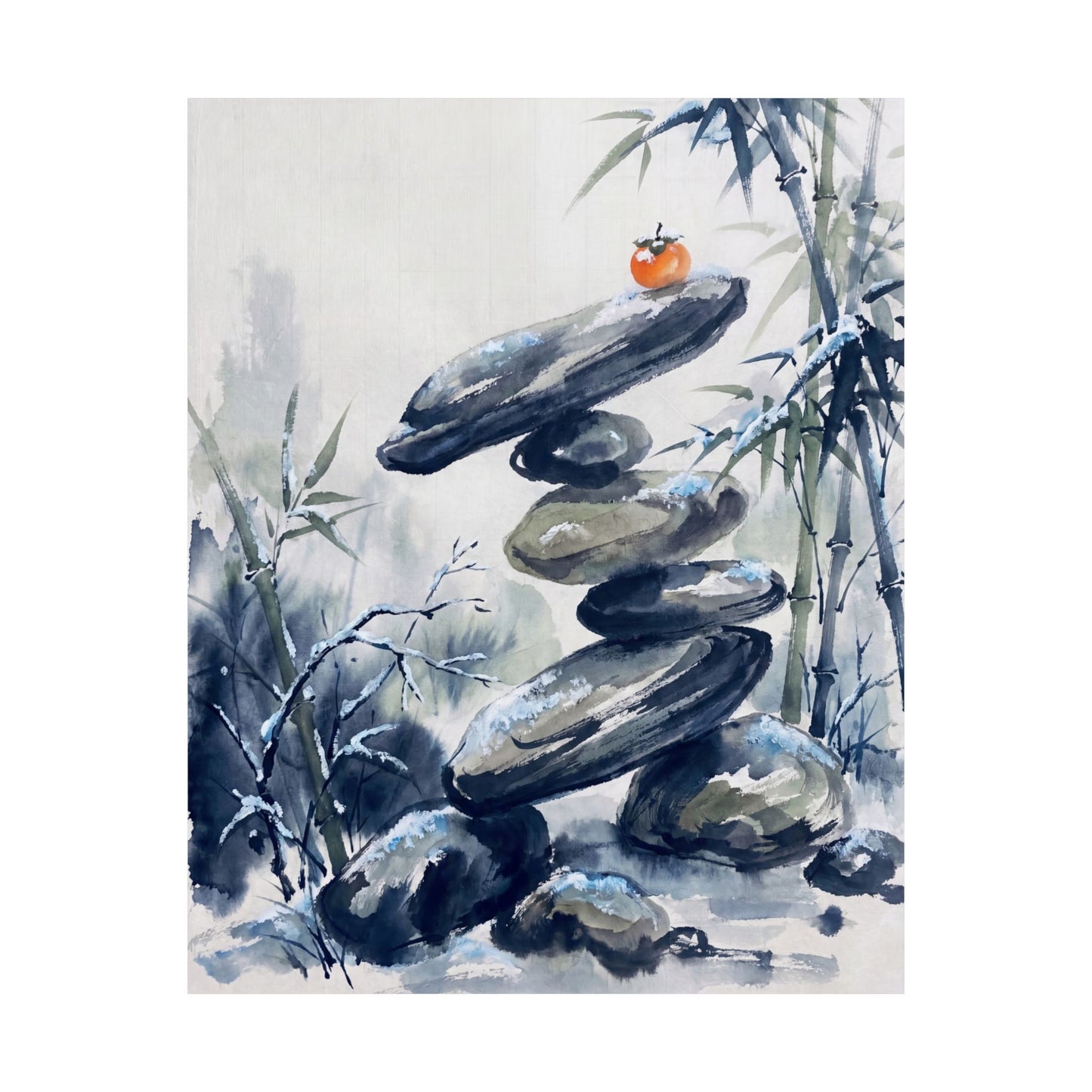 Moonlight River Stones Wall Art Print - Zen Datsuzoku