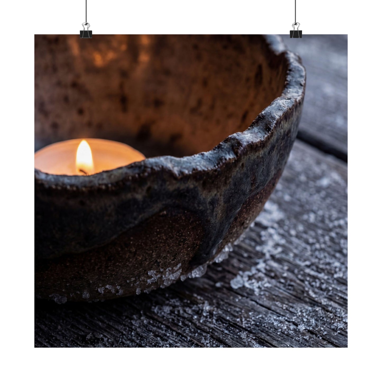 Sophisticated Ceramic Bowl Wall Art Print - Moody Minimal Dark Japandi