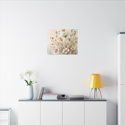 Summer Dried Flowers Watercolor Canvas Art | Elegant Decor