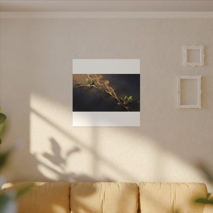 Spring Incense Smoke Gold Vein Canvas Art | Healing Decor