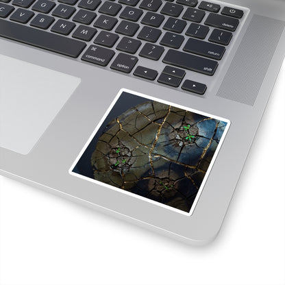 Cracked Earth Moody Minimal Sticker | Luxurious Dark Japandi Art