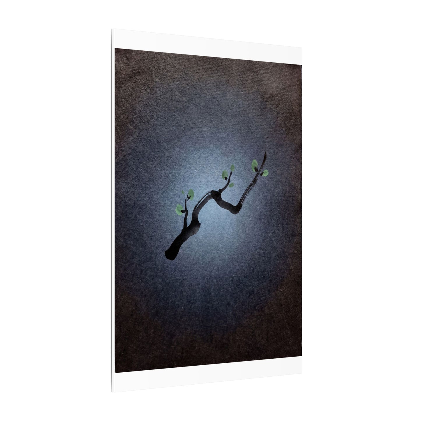 Ink Brushstroke Canvas Art | Spring Dark Japandi Moody Minimal Art