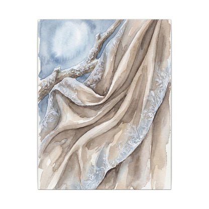 Silk Drape Winter Canvas Art | Japandi Cozy Design