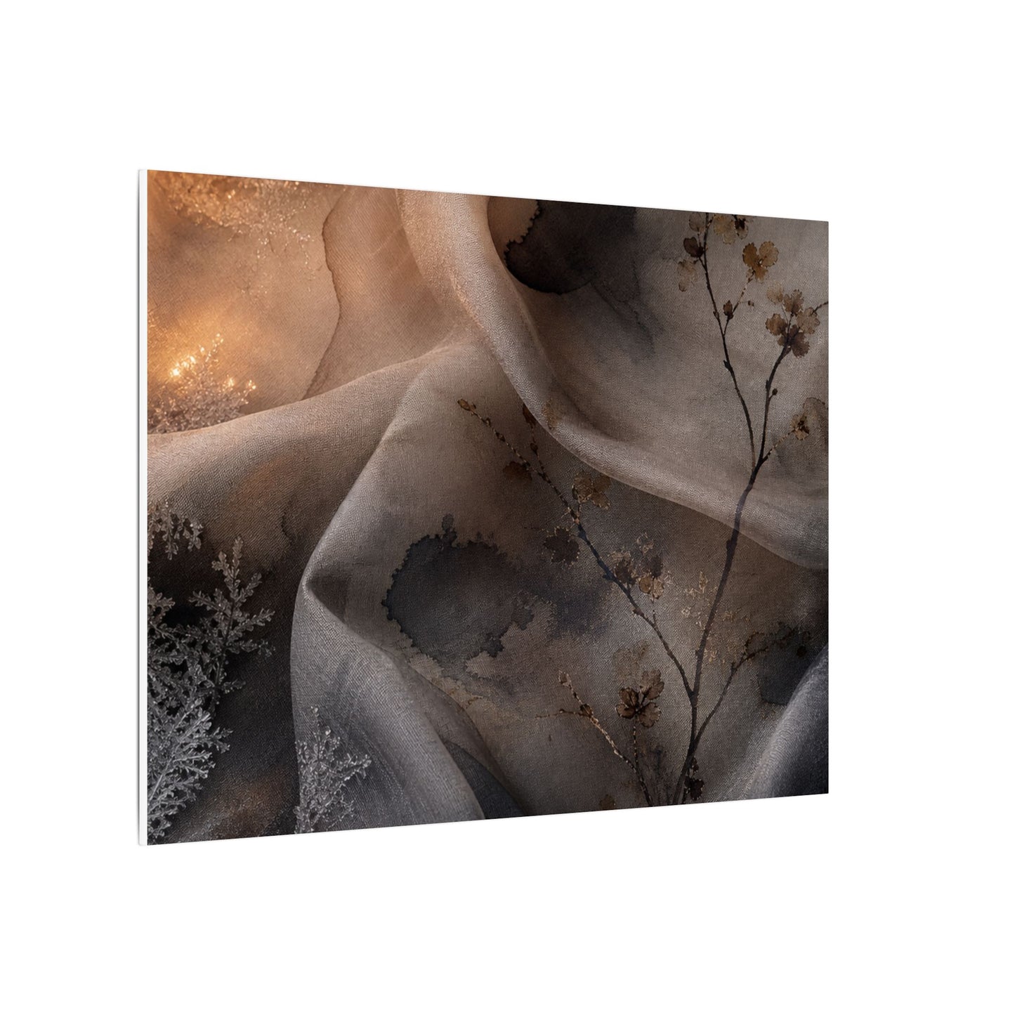 Japandi Silk Drape in Candlelight | Watercolor Canvas Art