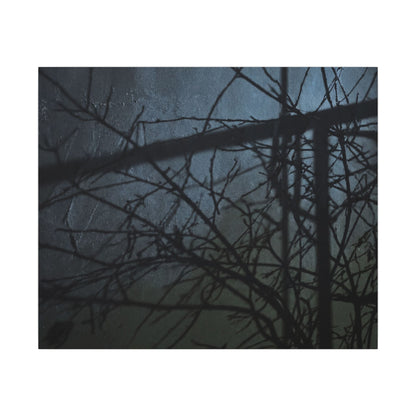 Moonlight Shadow Play Canvas Art - Dark Japandi Shibui