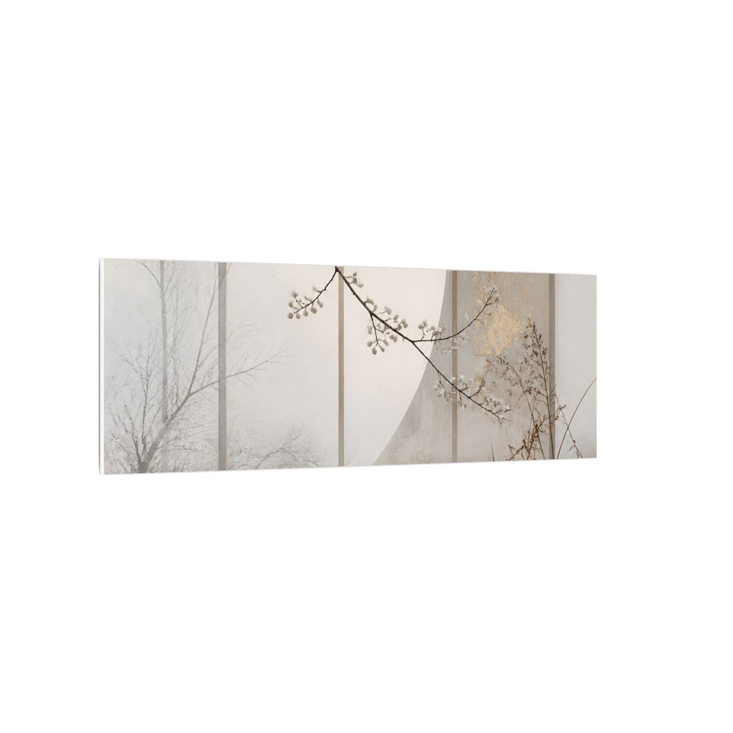 Winter Shoji Screen Japanese Pattern Canvas Art | Elegant Decor