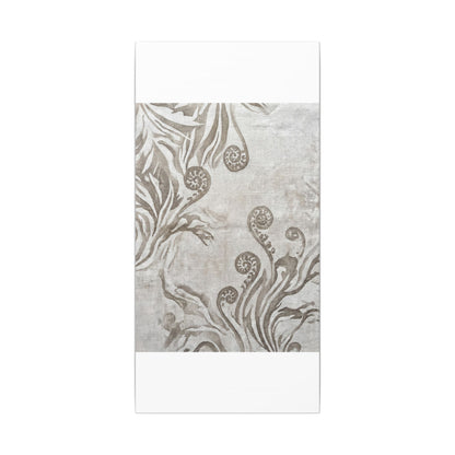 Japandi Fern Unfurling in Overcast | Japanese Pattern Canvas Art