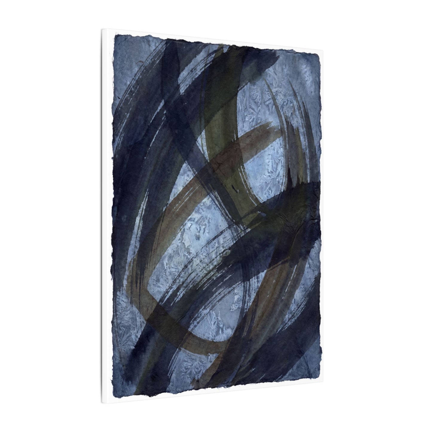 Ink Brushstroke Canvas Art | Winter Dark Japandi Shadow Zen Art