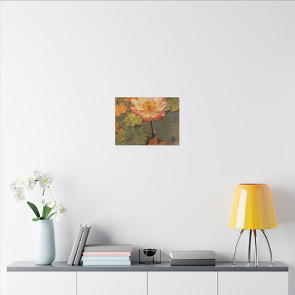 Autumn Lotus Flower Herbarium Canvas Art | Rustic Decor