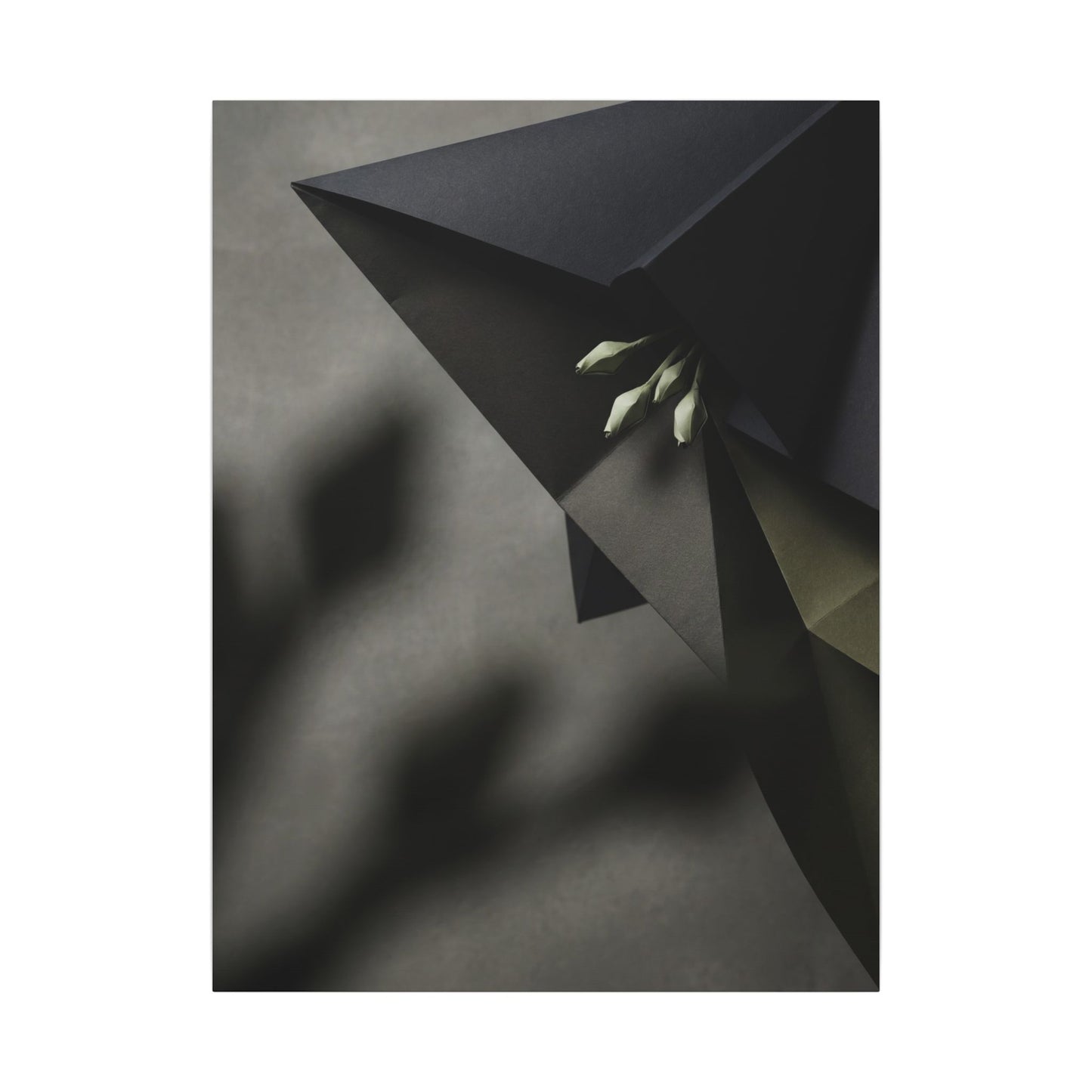 Paper Fold Moody Minimal Canvas Art | Luxurious Dark Japandi Art