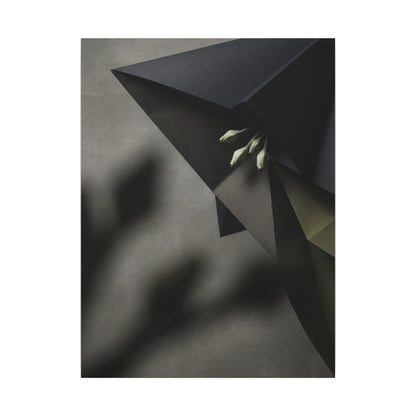 Paper Fold Moody Minimal Canvas Art | Luxurious Dark Japandi Art