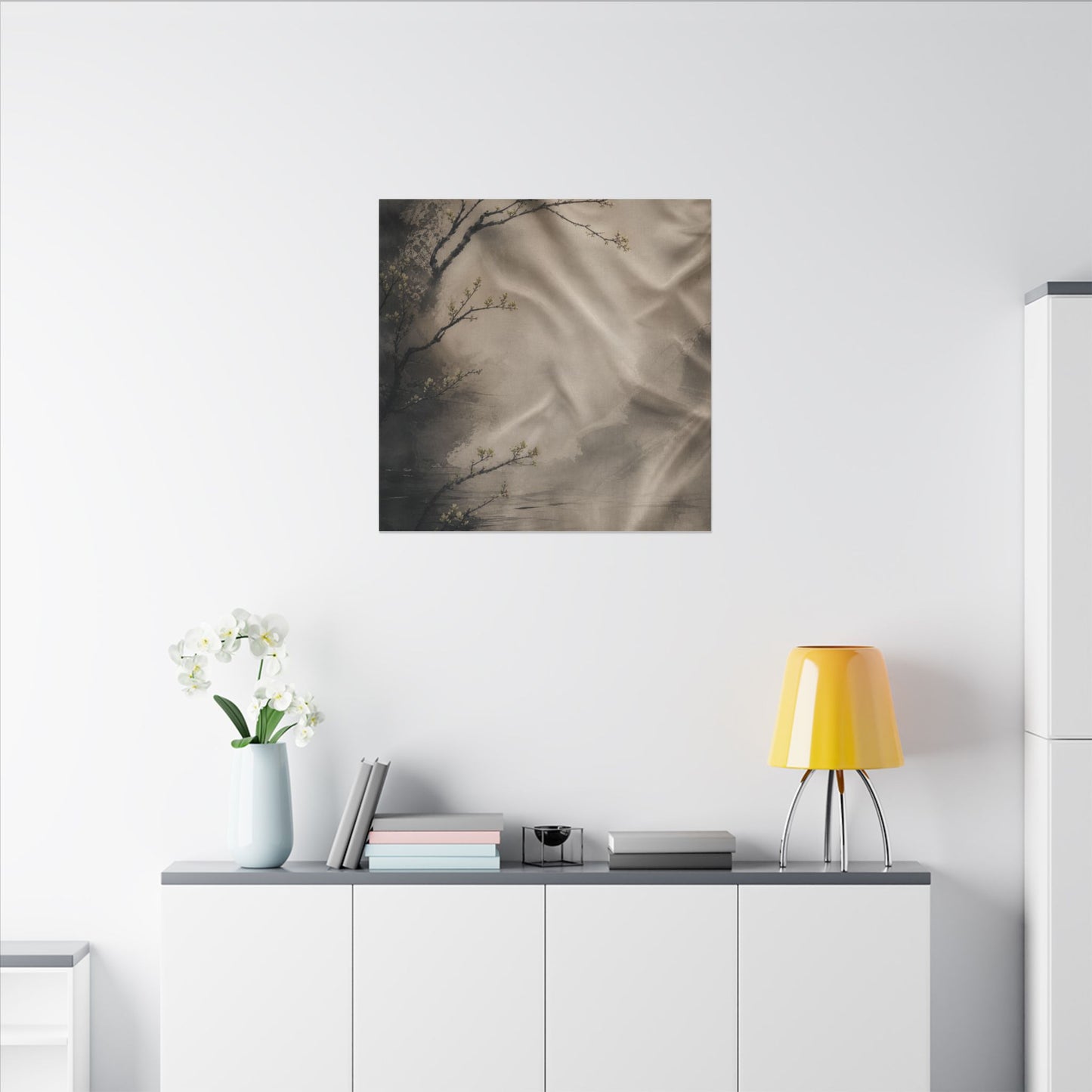 Silk Drape Canvas Art | Spring Japandi Japanese Pattern Art