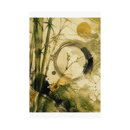 Spring Ink Brushstroke Sumi E Wall Art Print | Serene Decor