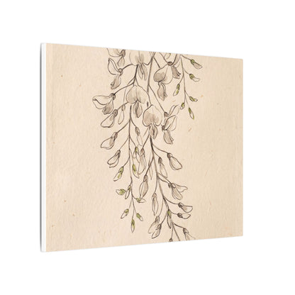Japandi Wisteria in Golden Hour | Minimal Line Canvas Art