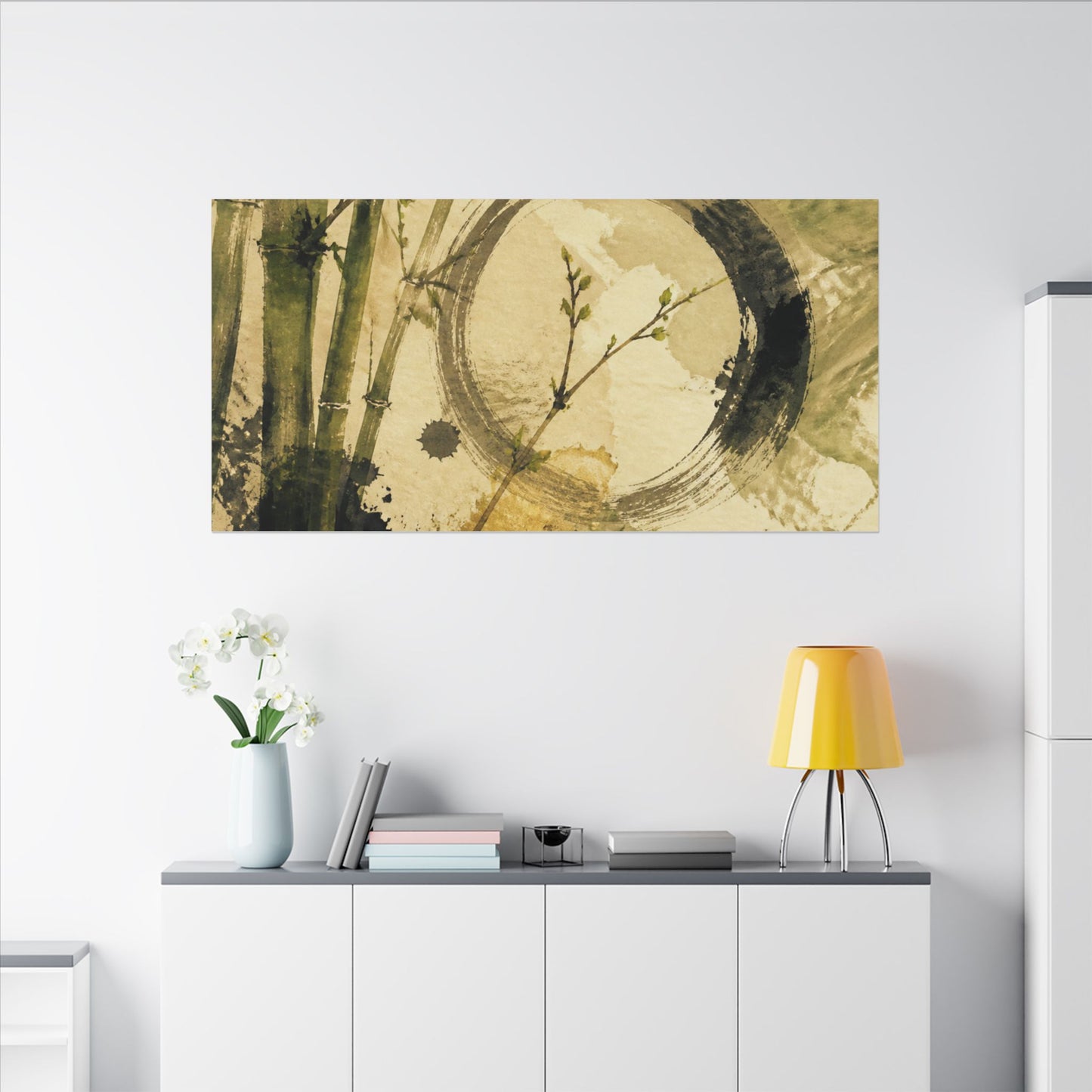 Ink Brushstroke Sumi E Canvas Art | Calm Zen Art
