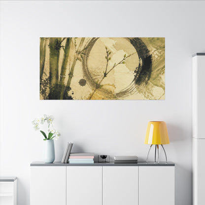 Ink Brushstroke Sumi E Canvas Art | Calm Zen Art
