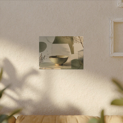 Warm Ceramic Bowl Canvas Art - Minimal Line Japandi