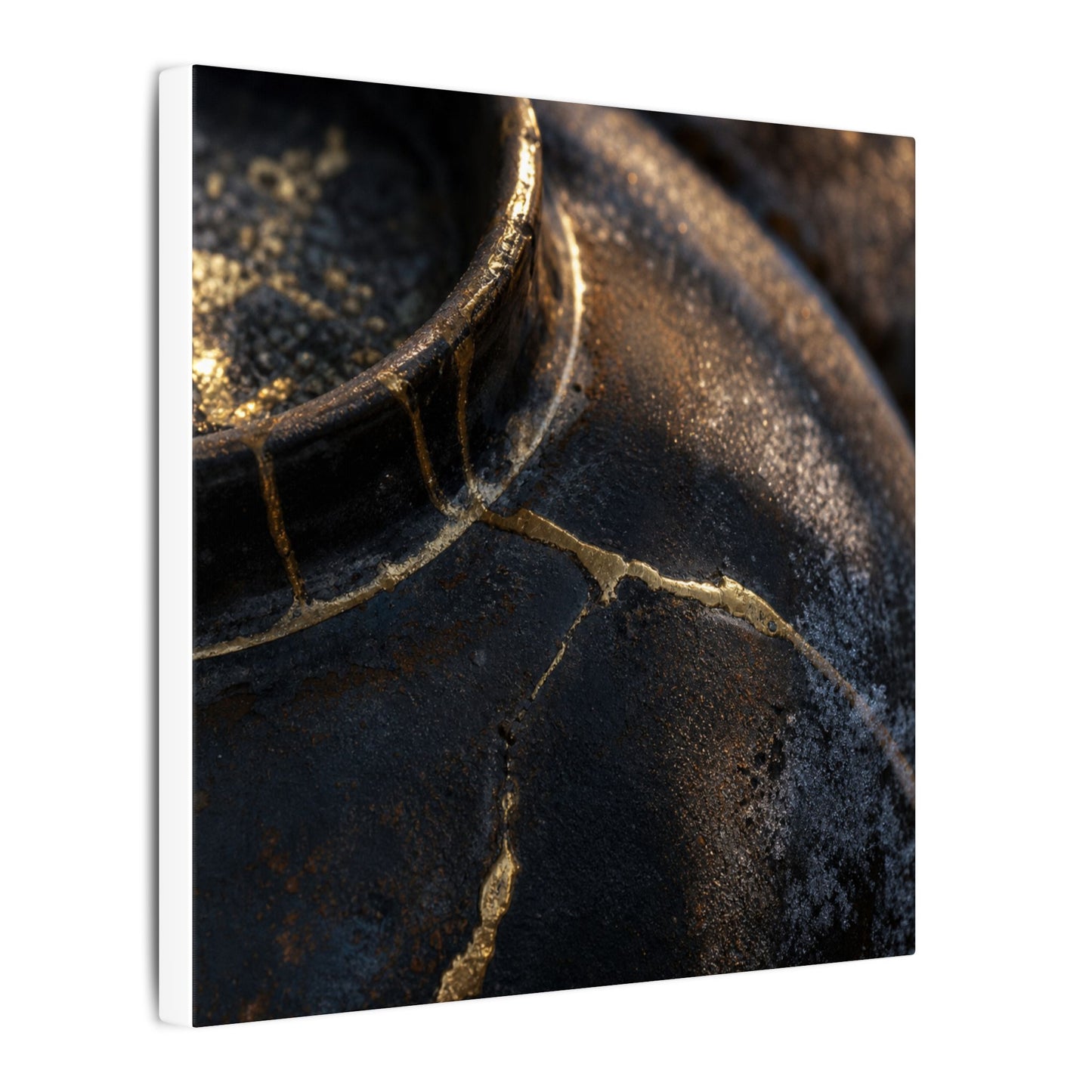 Kintsugi Rust Patina in Golden Hour | Broken Beauty Canvas Art