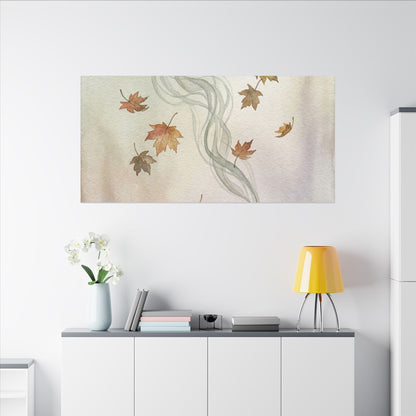 Incense Smoke Canvas Art | Autumn Japandi Watercolor Art